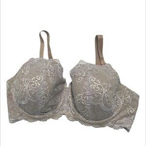 ThirdLove Lace Balconette Bra Lavender lace over nude size 44D
